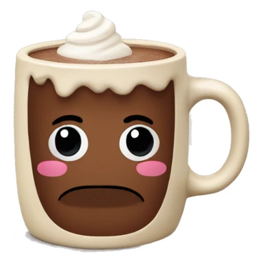 hot chocolate in beige mug sticker