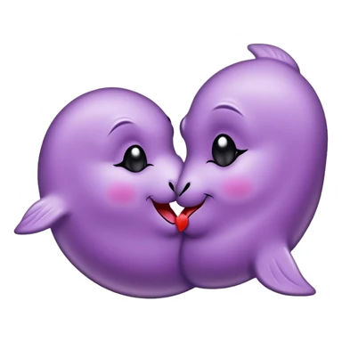 Light purple seal in the form of a kiss sticker