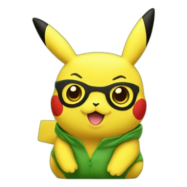 pikachu in green background sticker