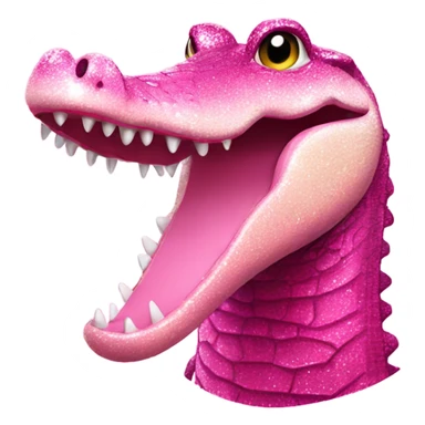 Pink ombre crocodile with glitter sticker
