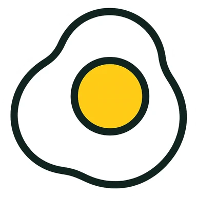 sunny egg icon with color outline sticker