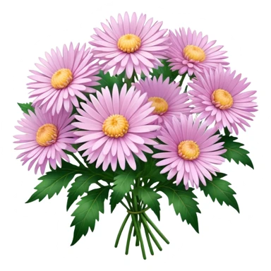 Bunch of pale pink Asters sticker