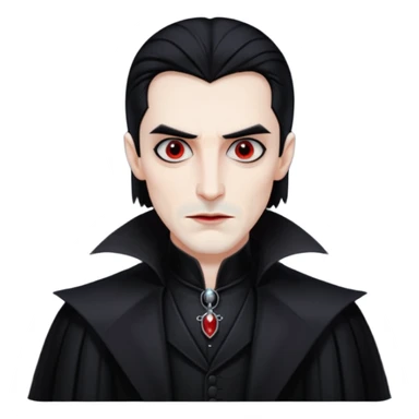 Dracula with black hair, black outfit sticker