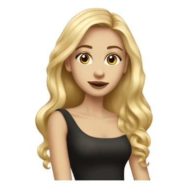 Beautiful skinny woman long blonde hair in dark dress with gold earrings with book  sticker