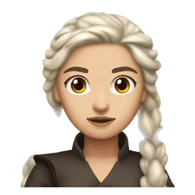 daenerys tan skin dark brown eyes long hair dark clothing serious sticker