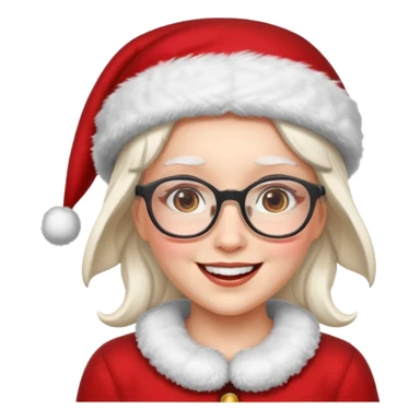 female Santa Claus with glasses sticker