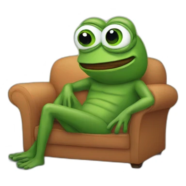 pepe laying in sofa sticker