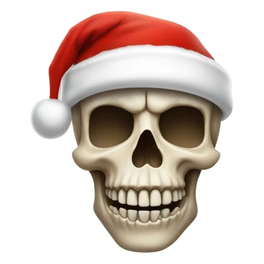 Skull wearing Santa hat sticker