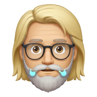 blond man with beard and spectacles and long hair sticker