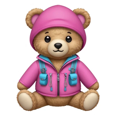  Teddy bear wearing pink camping sticker