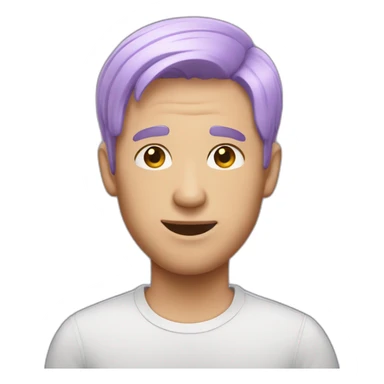a guy with really short lilac hair sticker