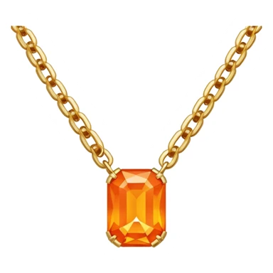 gold chain with gold bar sitting in a orange zenyte gem sticker