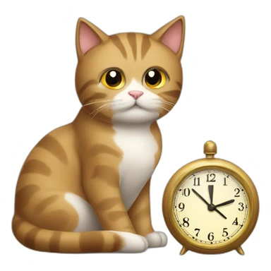 cat watching clocks sticker