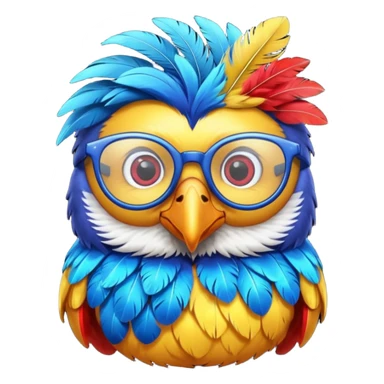 cool colorful bird with glassess sticker