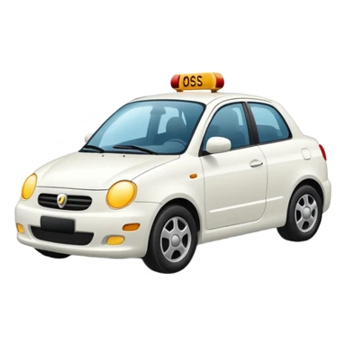 Auto blanco andando en carretera sticker