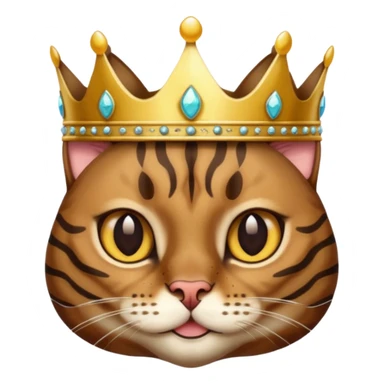 dark brown bengal cat with crown sticker