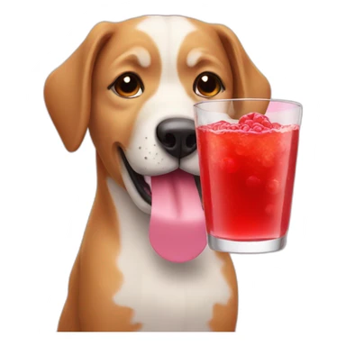 Dog drinking grenadine sticker