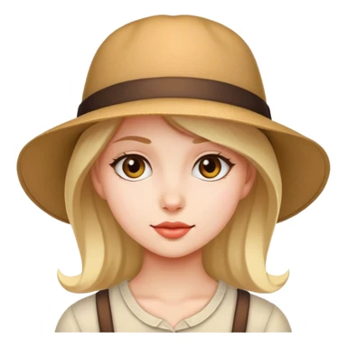 girl in hat portrait sticker