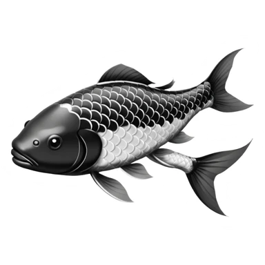 black white Koi fish sticker