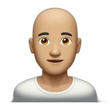 semibald  with black hairman sticker