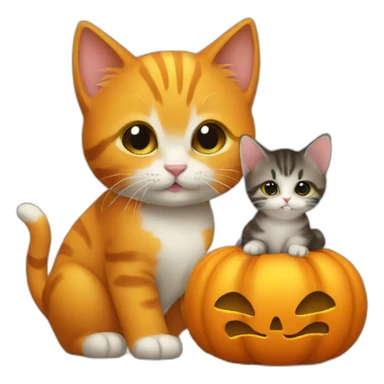 a little pumpkin with a kitten sticker