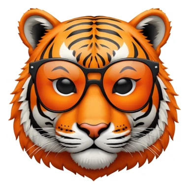 tiger face with dark sunglasses, cool expression sticker