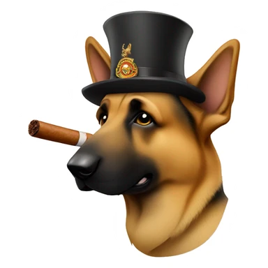 german shepherd smoking a cigar sticker