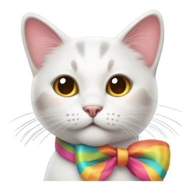 Cute cat wearing a bow sticker