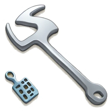 Gridded background with phone, and wrench and brush. sticker