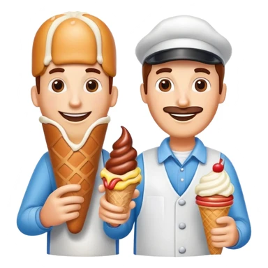 Ice cream man vs hot dog man sticker