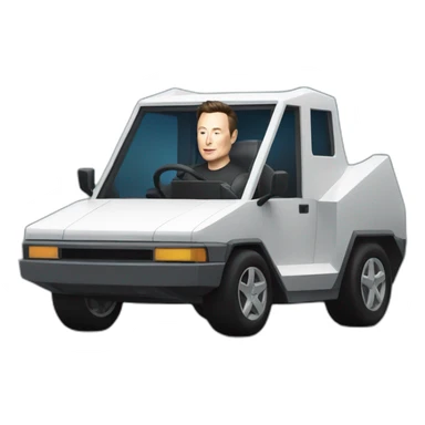 elon musk driving cybertruck sticker
