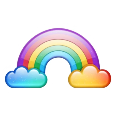 Mittelteil Regenbogen glitzer sticker