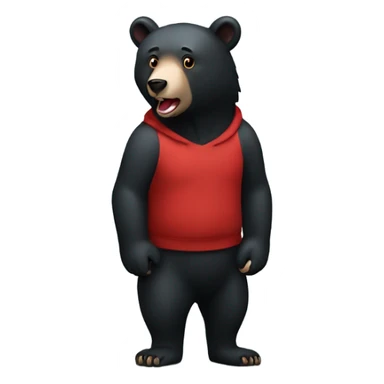 Black bear with red tint full body sticker