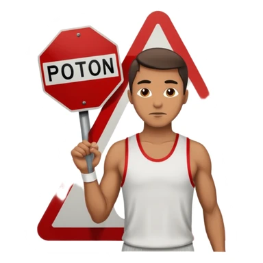 emoji de uma homem andando com roupa da ginástica com um simbolo de proibido por cima. semelhante a uma placa de transito sticker