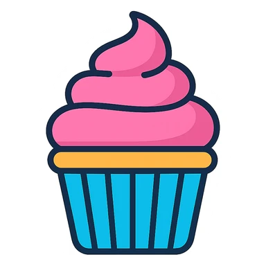 a cupcake with pink icing sticker