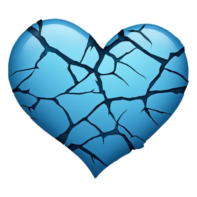 Broken blue heart sticker