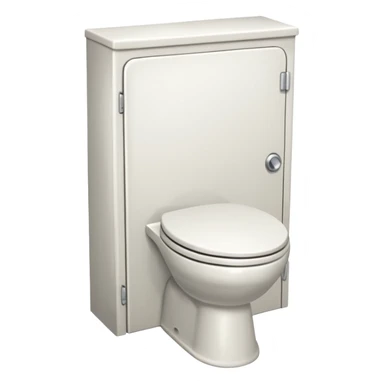 toilet with a door sticker