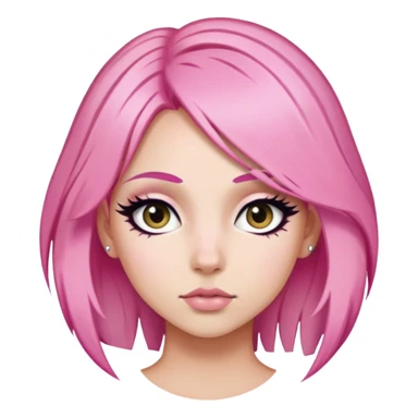 pretty pink hair baddie with eyeliner  sticker