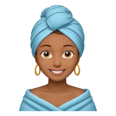 Mujer morena con en toalla en la cabeza sticker