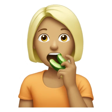 person eating a cucumber  sticker