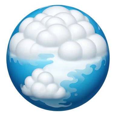 sphere globe planet, surface covered with white gas sticker