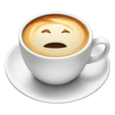 Cappucino , no design, in white cup with plate  sticker