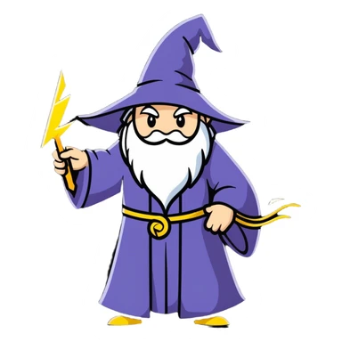 High Wizard using lightning bolt spell sticker