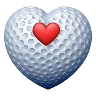 Navy golf ball in the shape of a heart sticker