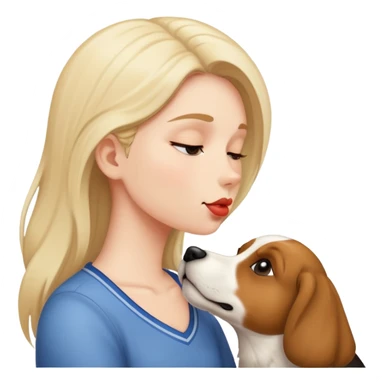 a person kissing a dog sticker