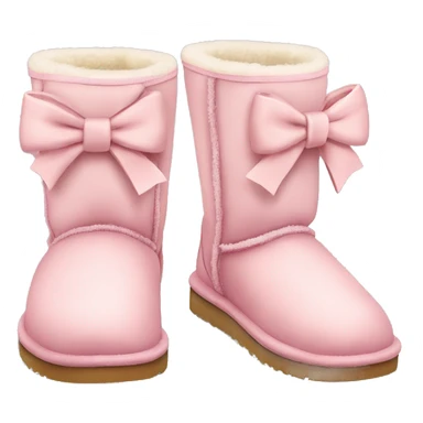 Light pink UGG boots with bow sticker