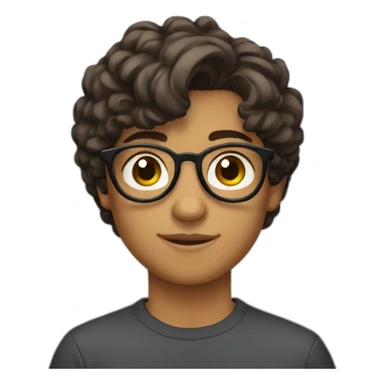 A portuguese teenager with short brown haïr and round glasses sticker