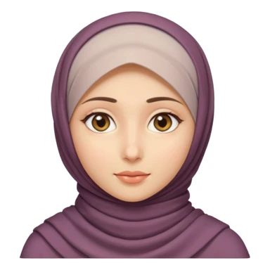 Fair skin, hazel eyes, hijab but exposed neck sticker