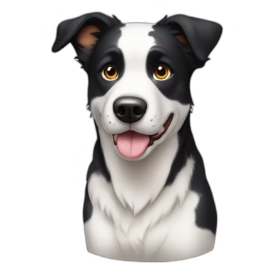 short-hair, black-and-white, border-collie-american-bulldog, white-fur-around-left-eye sticker