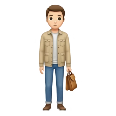 man with empty, turned-out pockets, frontal view sticker